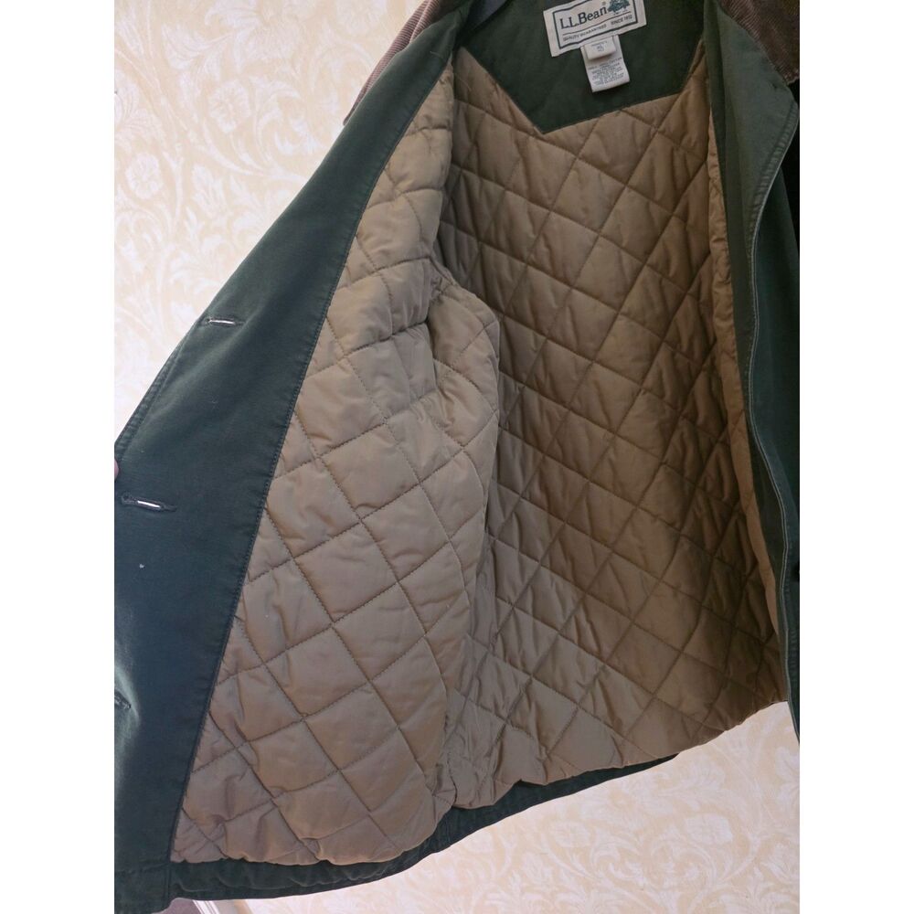 Vintage LL Bean Barn Coat Women's XL Petite Quilt Lined Chore Jacket 0WY29 - Picture 4 of 6